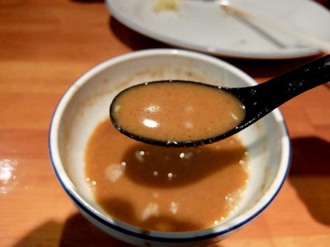 麺 FACTORY JAWS つけ麺 スープ割り