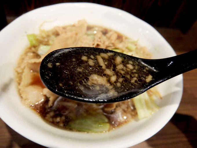 麺屋わっしょい「男の根性黒醤油」スープ in 大阪 寺田町